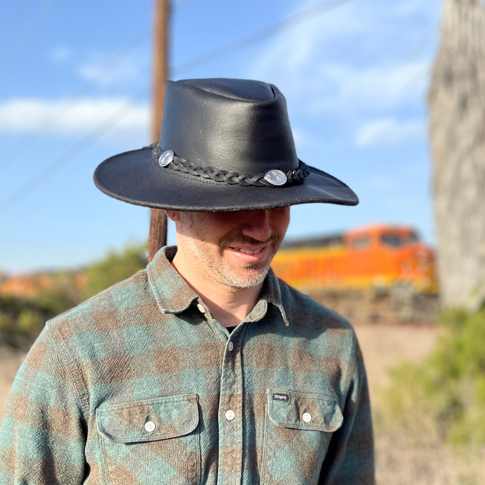 Full Brim Leather Hat | Ranch Style Hat