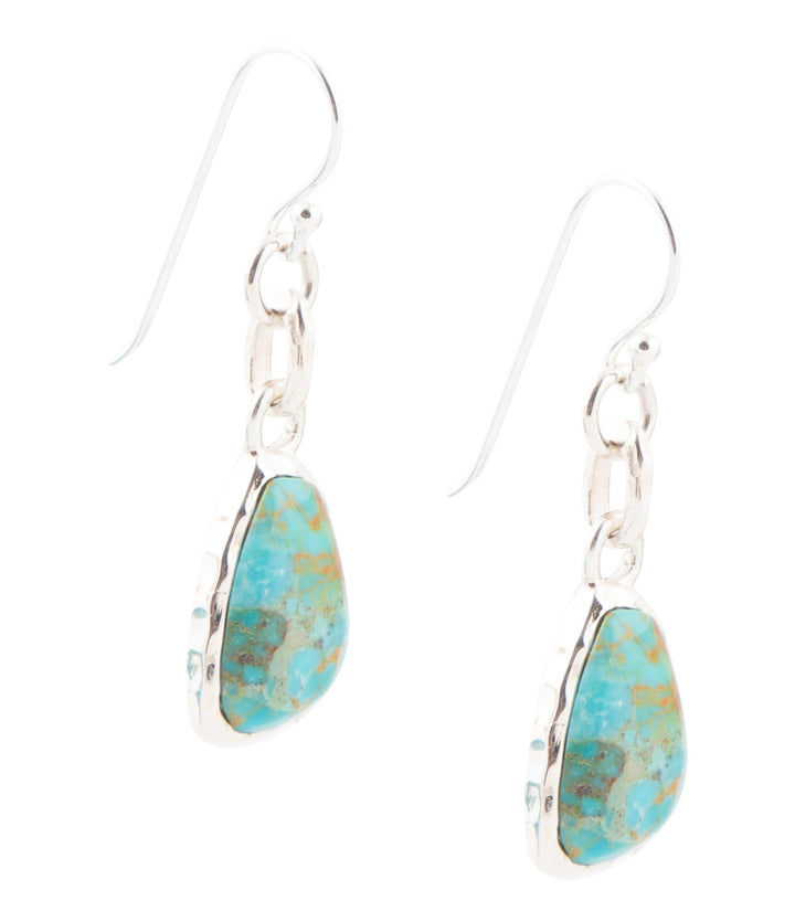 Blue Turquoise and Sterling Silver Drop Earrings