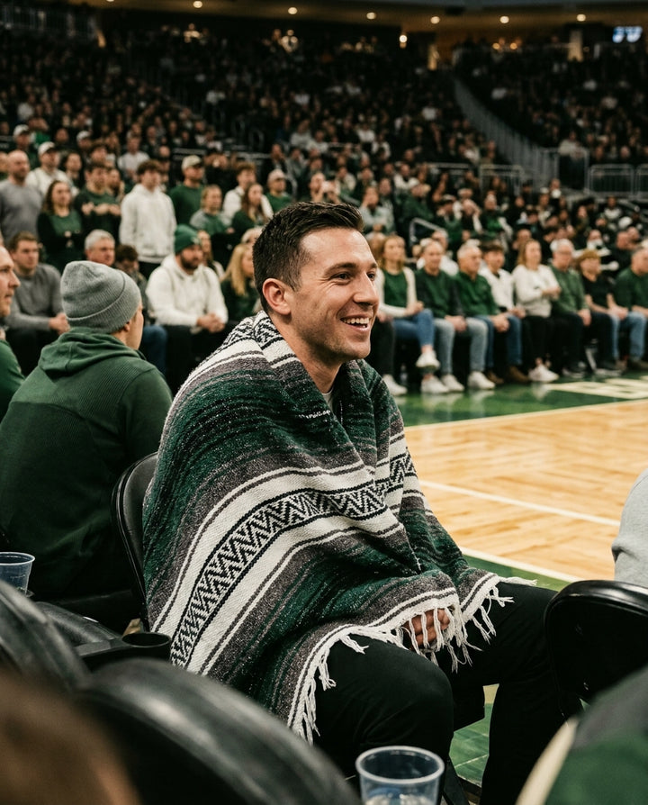 Boston Basketball Throw Blanket | Green & White Mexican Stadium Blanket