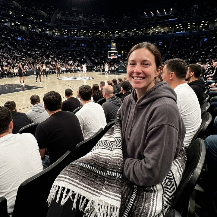 Brooklyn Basketball Throw Blanket | Black & White Mexican Stadium Blanket