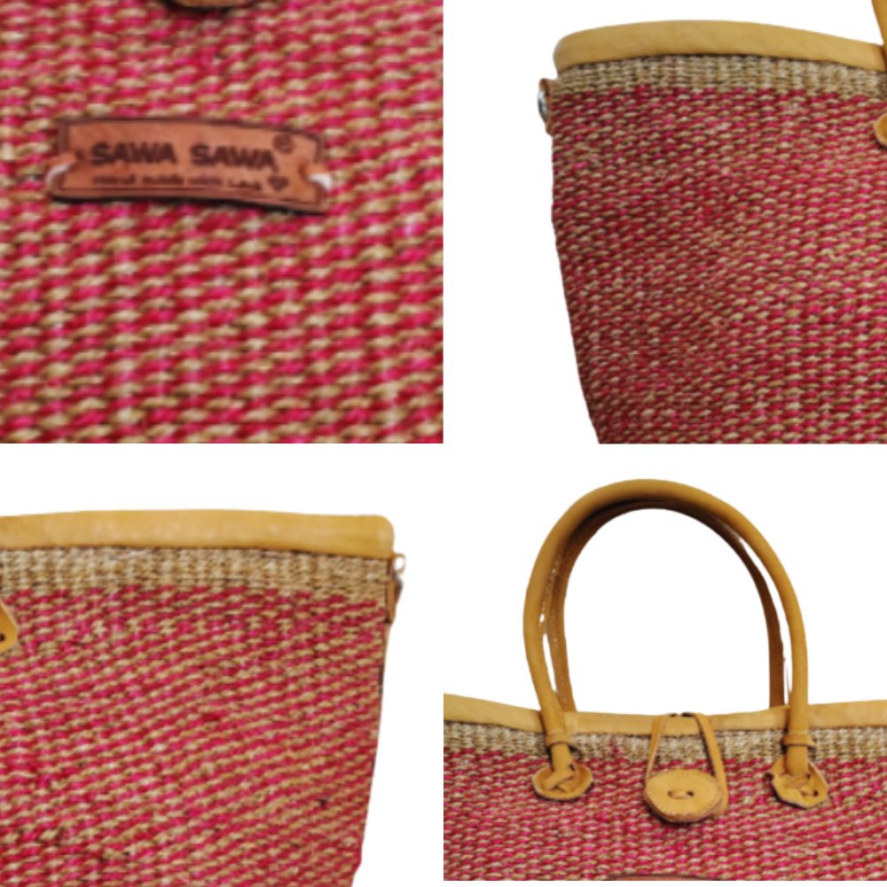 Brave Life Heart Handmade Sisal Straw Basket Tote