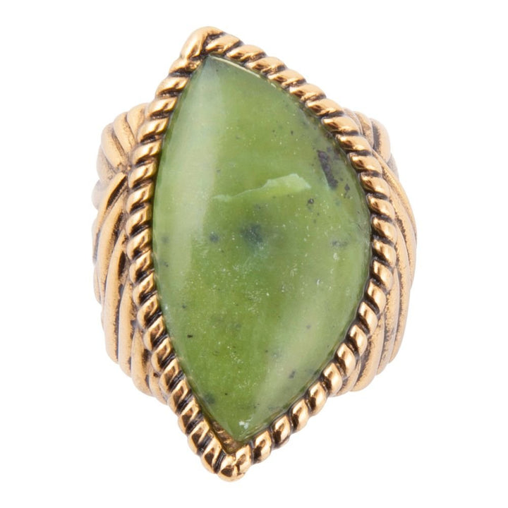 Canadian Green Jade Golden Statement Ring
