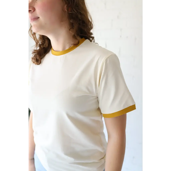 Classic Women's Ringer Tee in Mustard