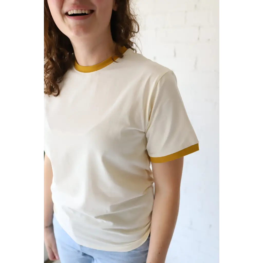 Classic Women's Ringer Tee in Mustard