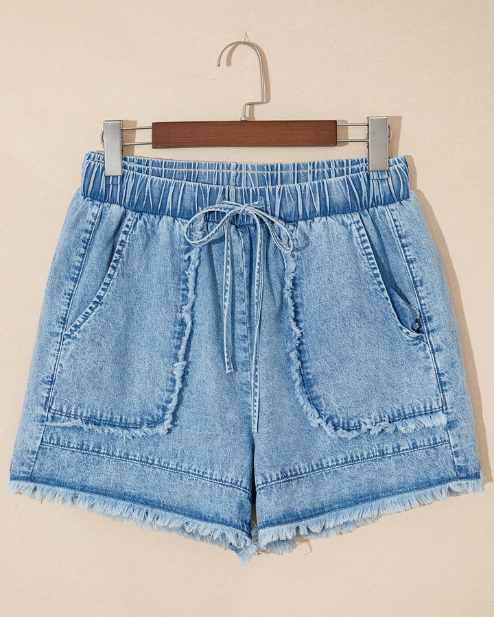 Finlee Frayed Edge Casual Denim Shorts