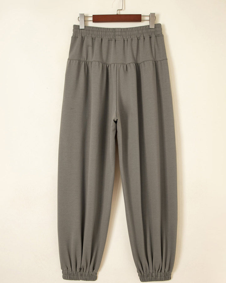 Fern Elastic Waist Drawstring Wide Leg Full Length Pants