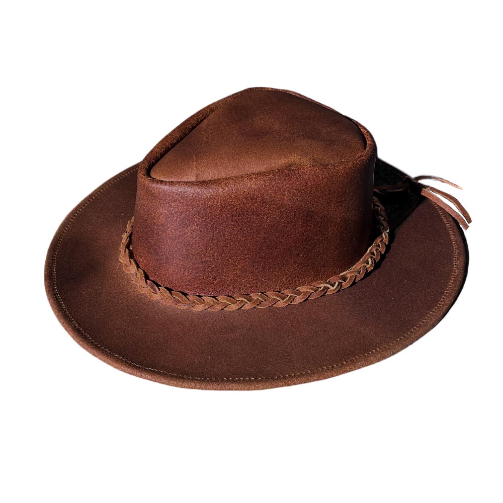 Full Brim Leather Hat | Ranch Style Hat