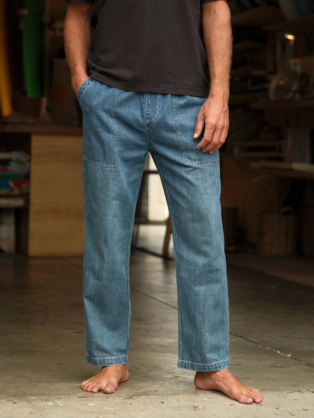 Mollusk Drawstring Salvador Pants Vintage Indigo Denim