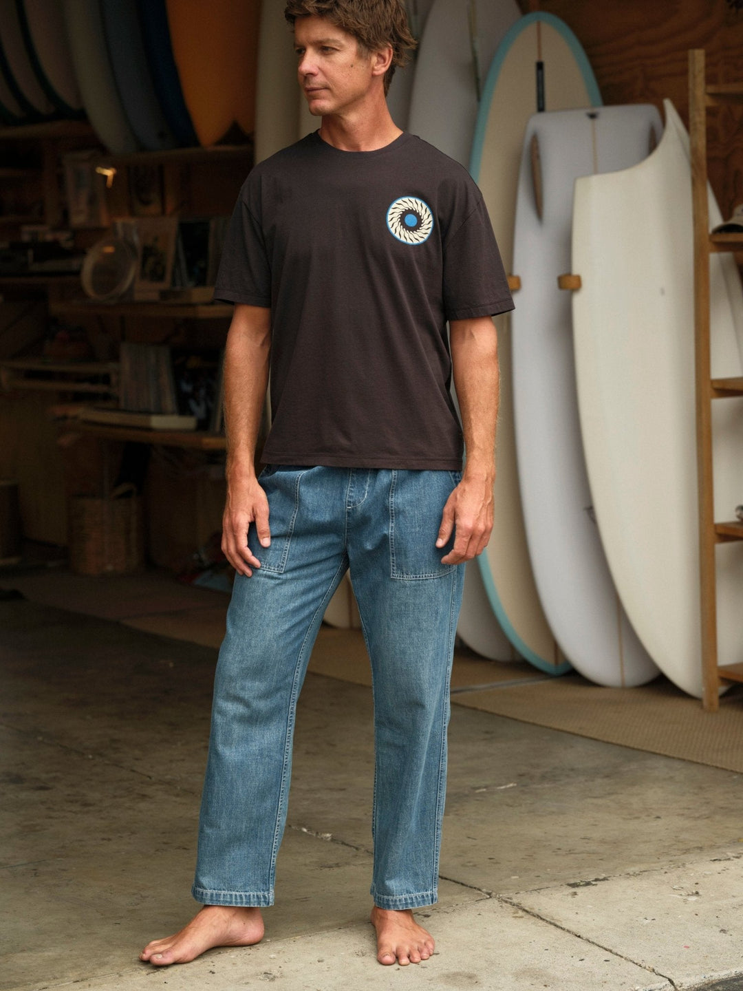 Mollusk Drawstring Salvador Pants Vintage Indigo Denim