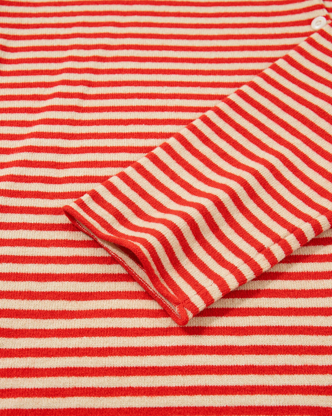 Amelia Red Stripe Cardigan | Collared Button Knit