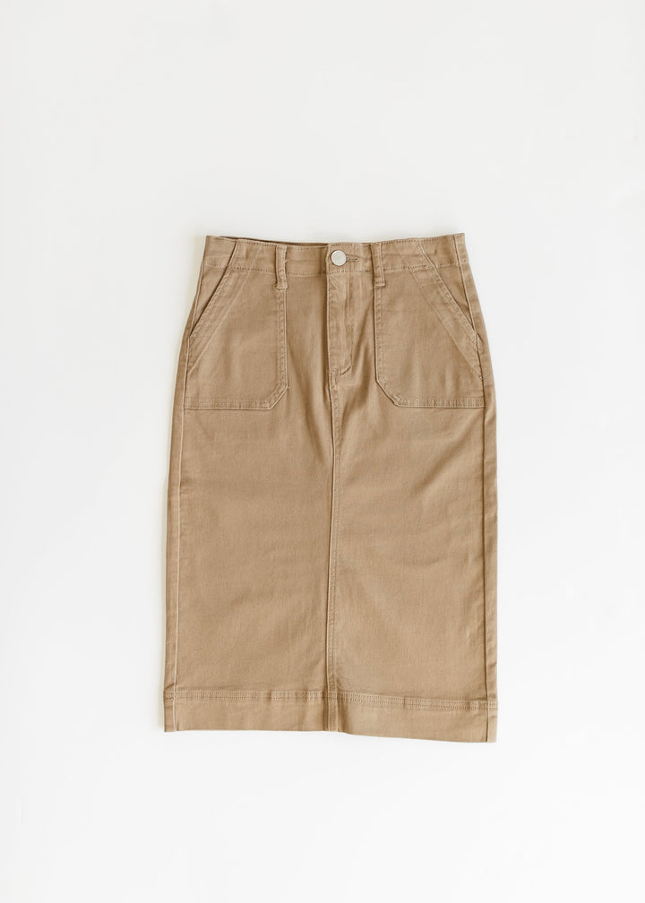 Erica Cotton Twill Midi Skirt