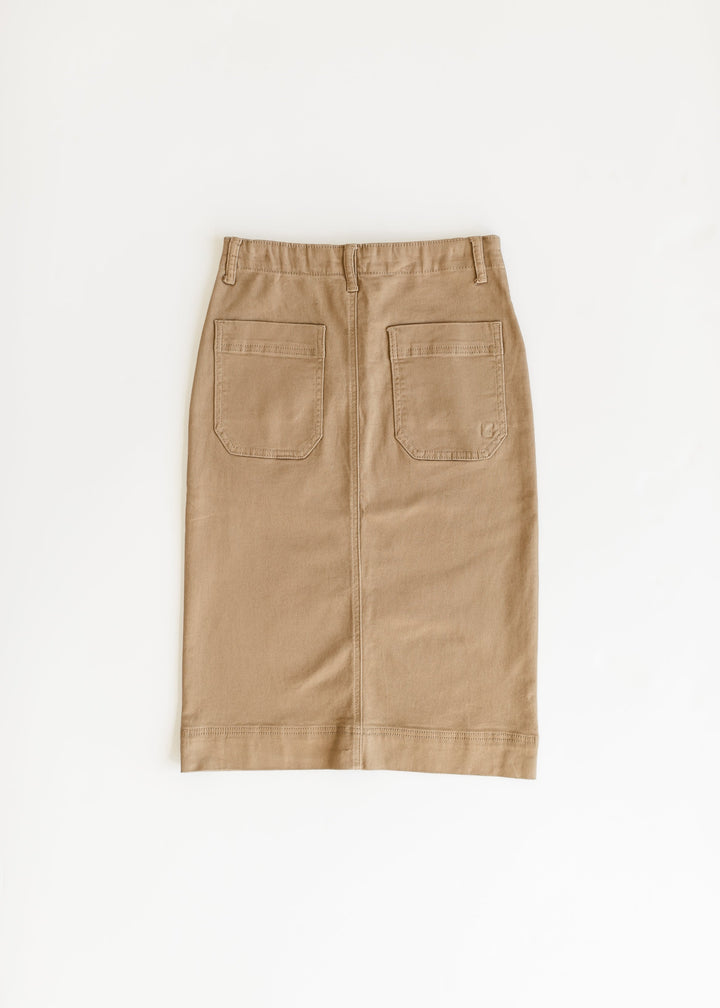 Erica Cotton Twill Midi Skirt