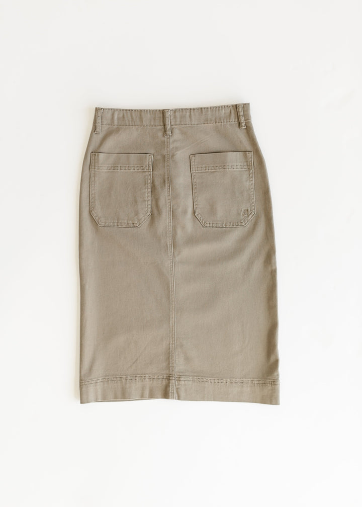 Erica Cotton Twill Midi Skirt
