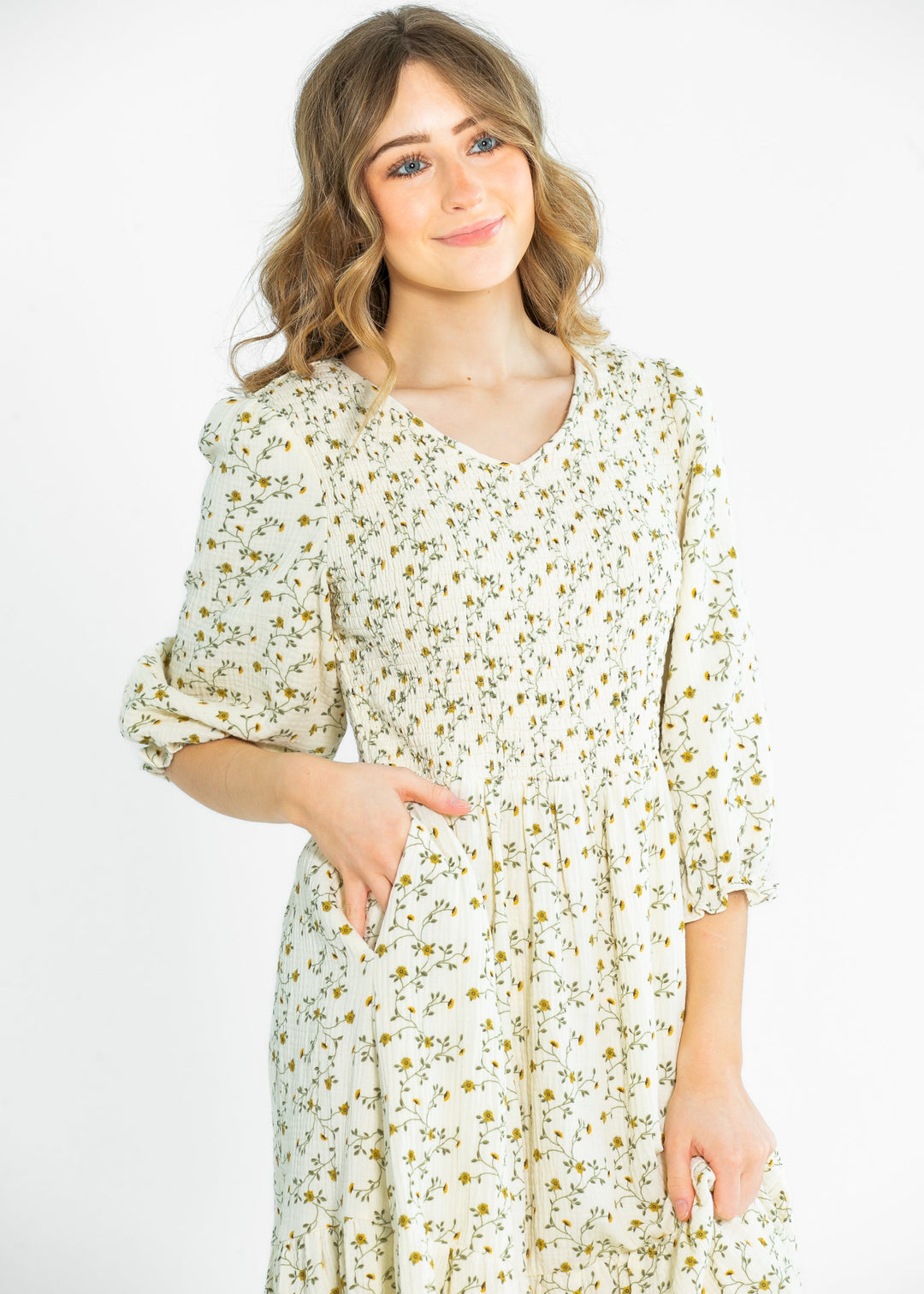 Flora Smocked Midi Dress