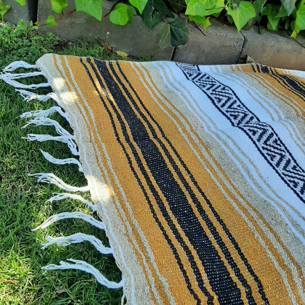 Gold & Tan Mexican Blanket