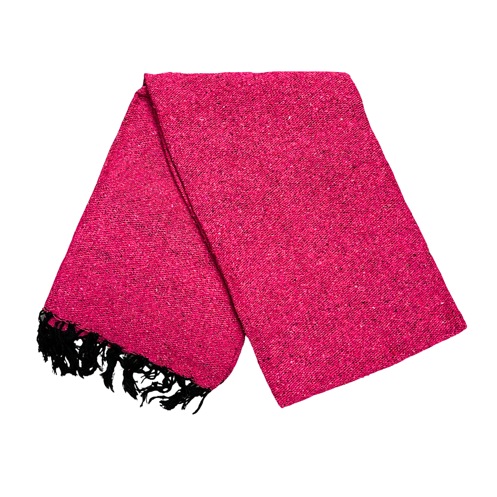 Solid Hot Pink Mexican Blanket