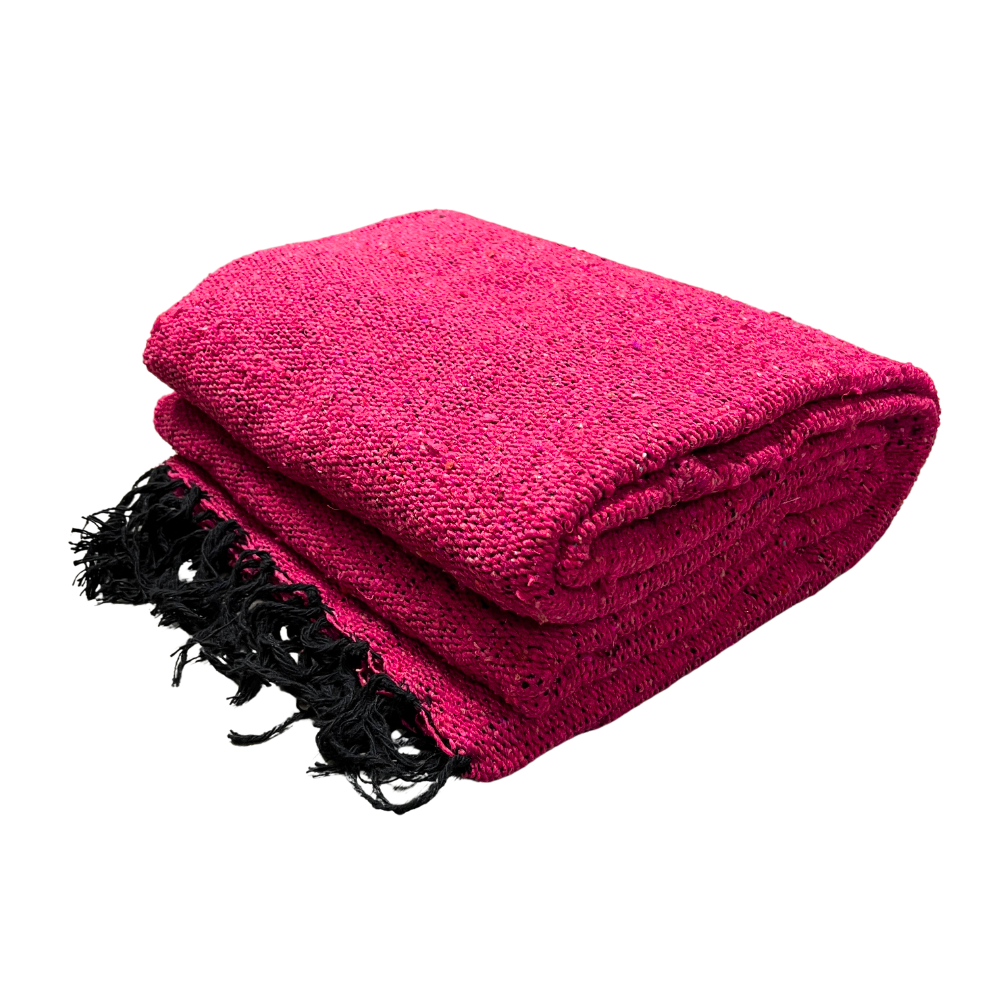 Solid Hot Pink Mexican Blanket