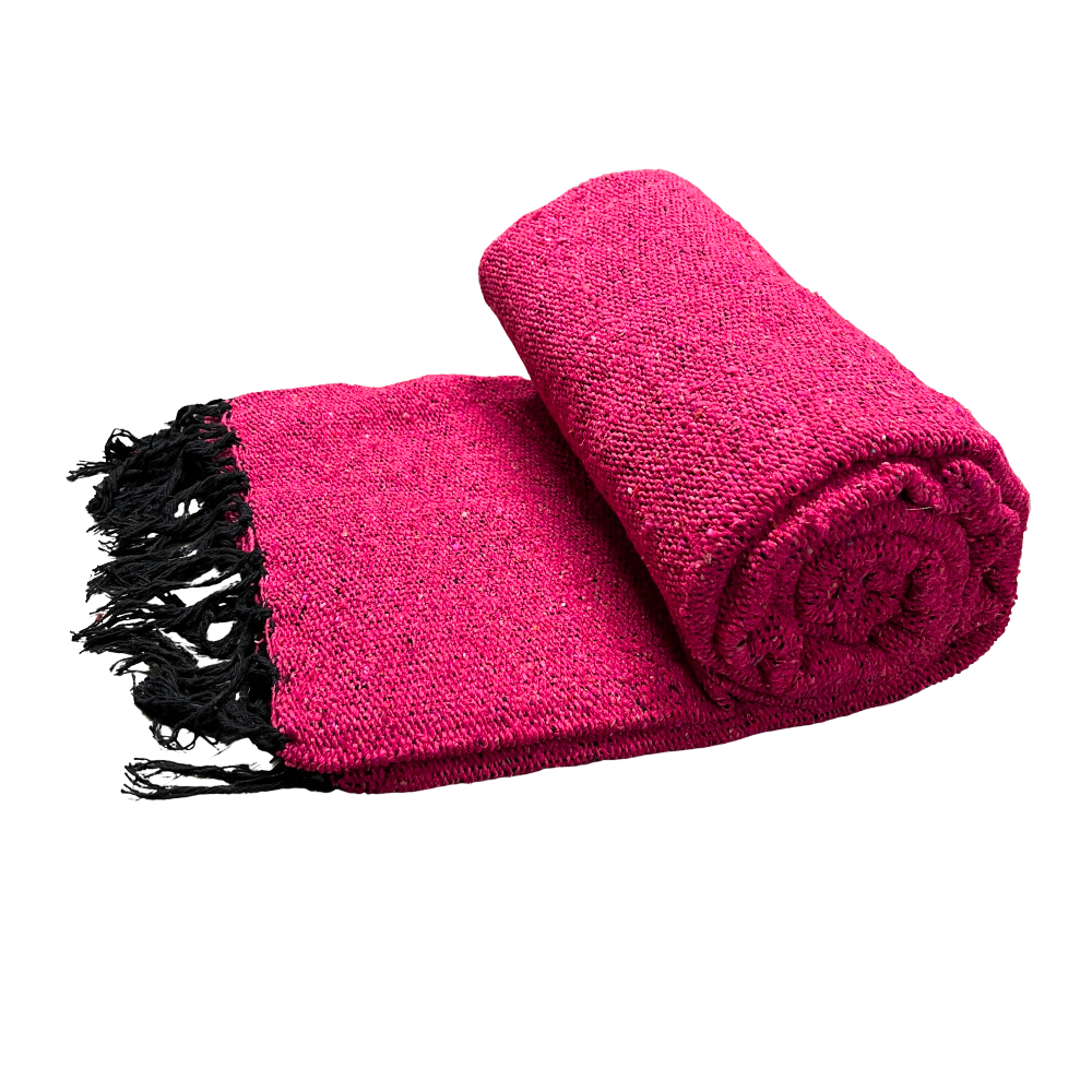 Solid Hot Pink Mexican Blanket