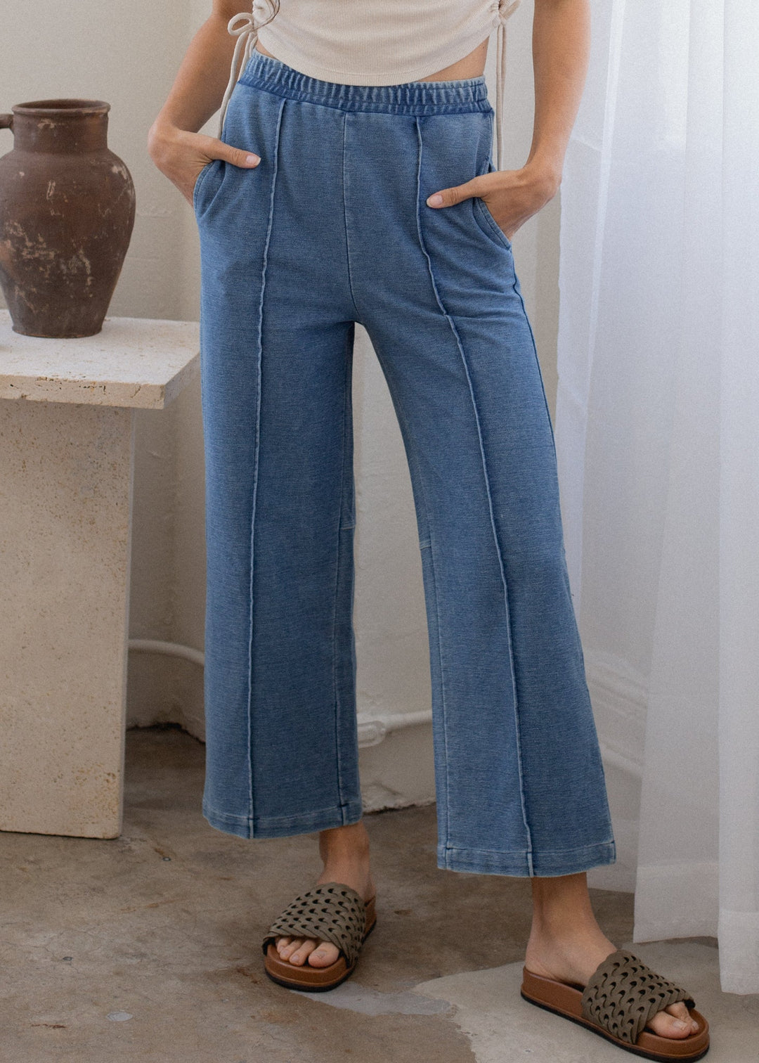Indigo Pintuck Pant