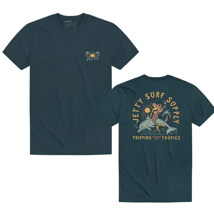 jetty surf shop tripping tee teal