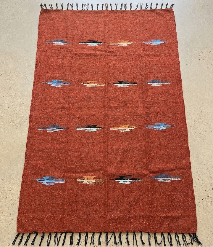 Rust Orange Baja Thunderbird Blanket