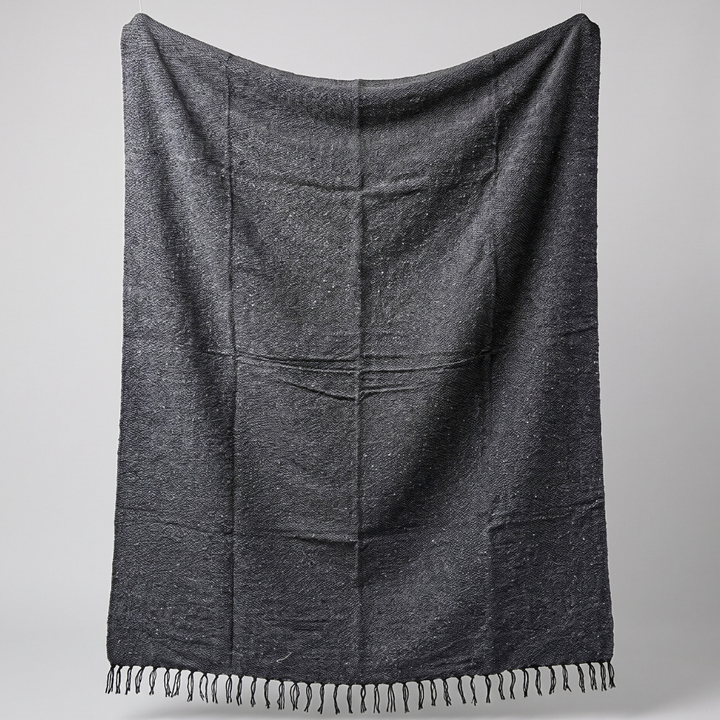 Solid Charcoal Mexican Blanket