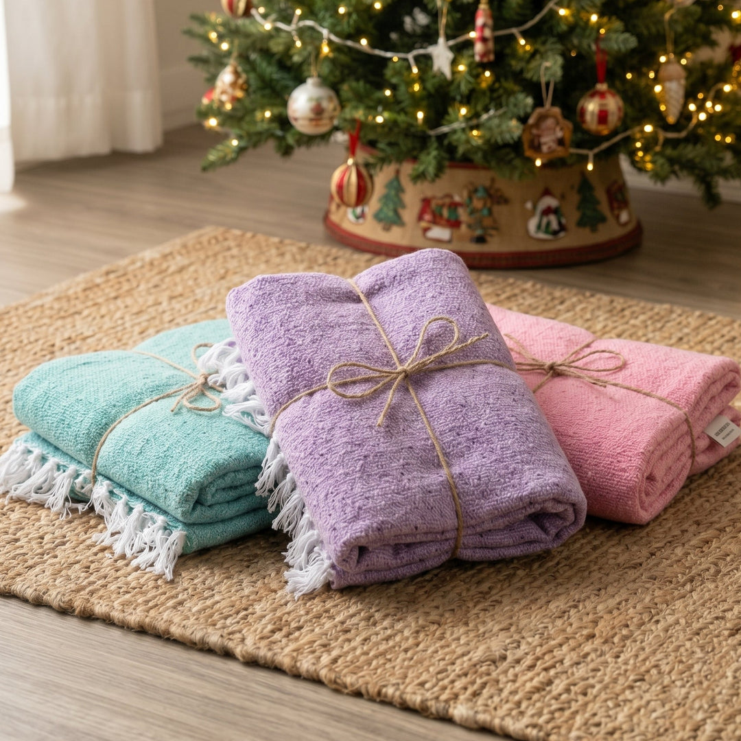 Holiday Gift Set | 3x Mexican Blankets Pastel Colors