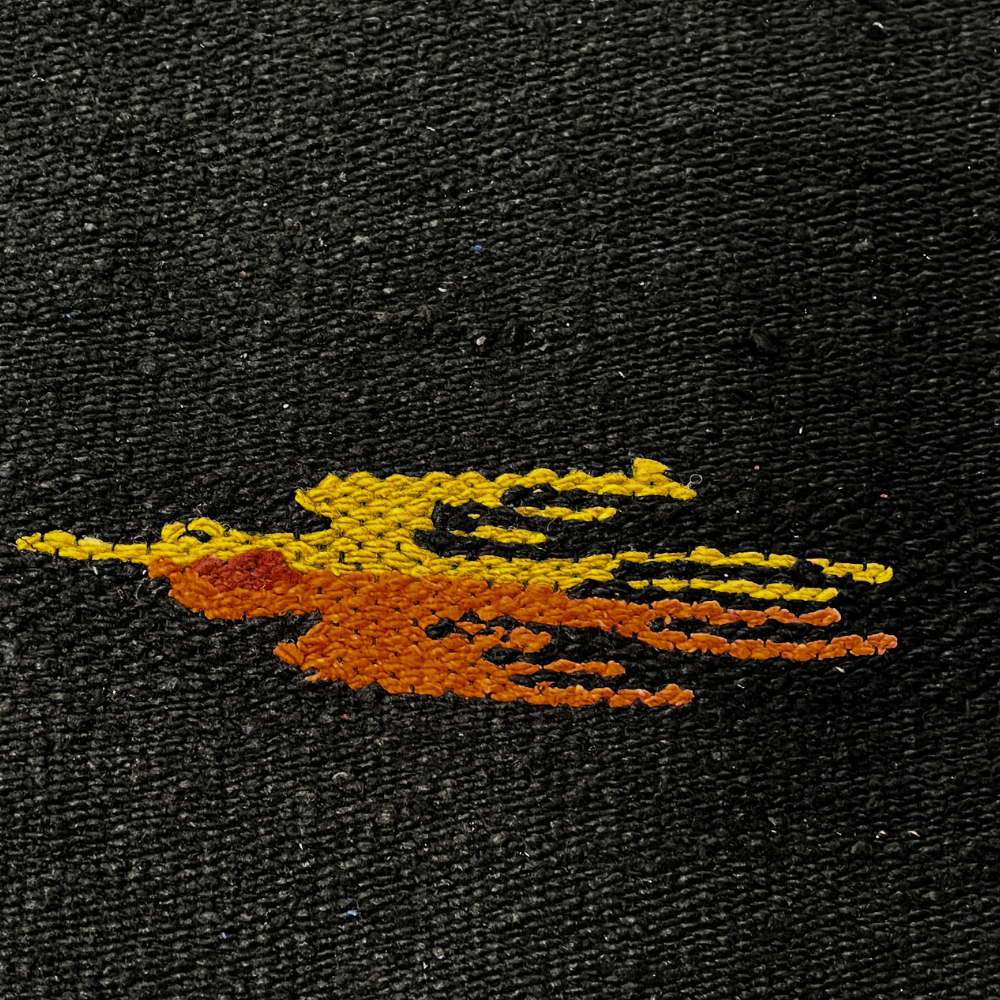 Wool Thunderbird Mexican Blanket - Black