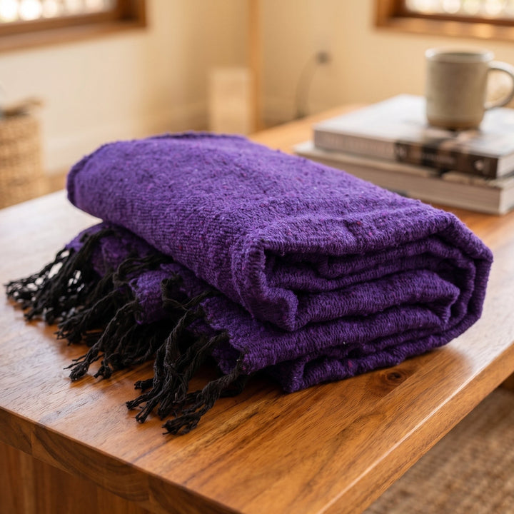 Solid Purple Mexican Blanket