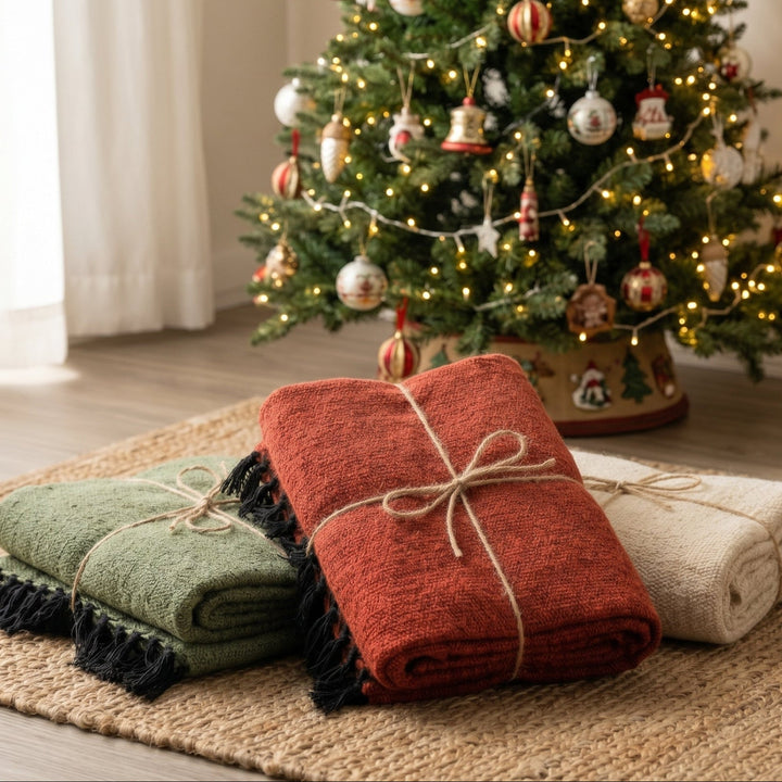 Holiday Gift Set | 3x Mexican Blankets Solid Colors