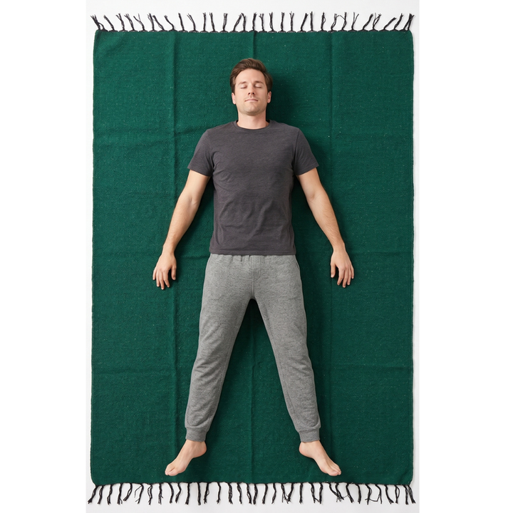 Solid Dark Green Mexican Blanket