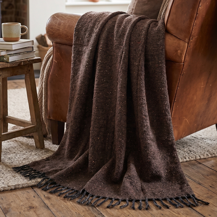 Solid Brown Mexican Blanket
