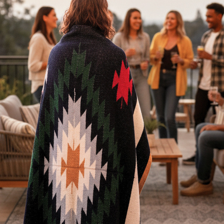 Cabo Azul Mexican Diamond Blanket