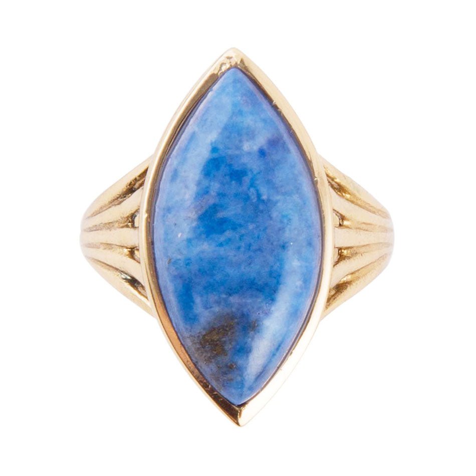 Blue Lapis Golden Spark Ring
