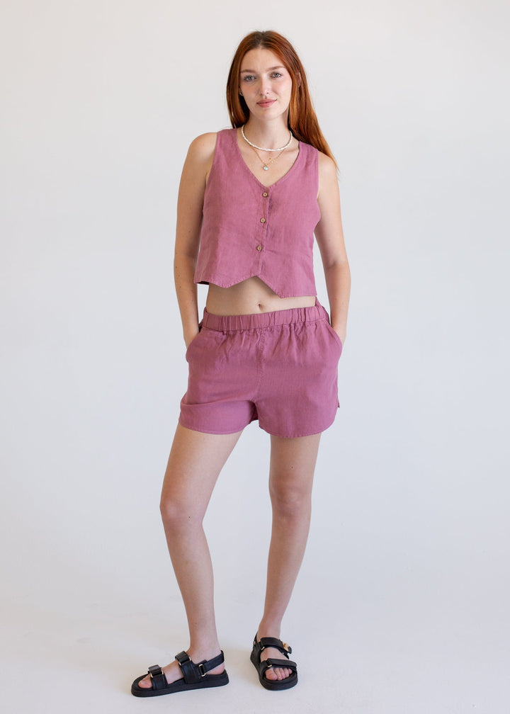 Linen Pull-On Shorts