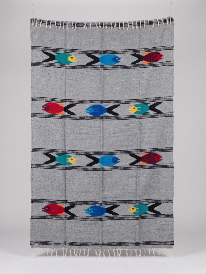 Heather Grey Baja Fish Yoga Blanket