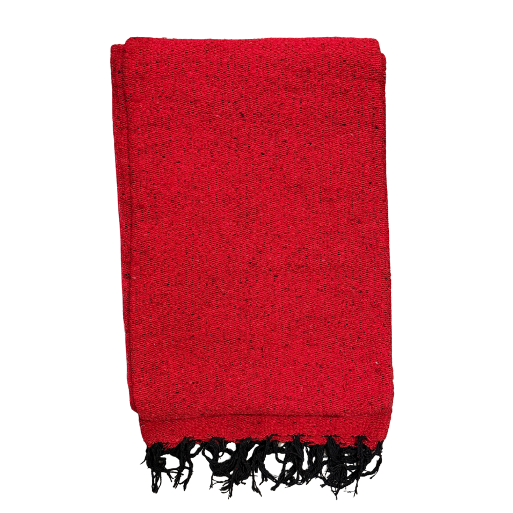 Solid Red Mexican Blanket