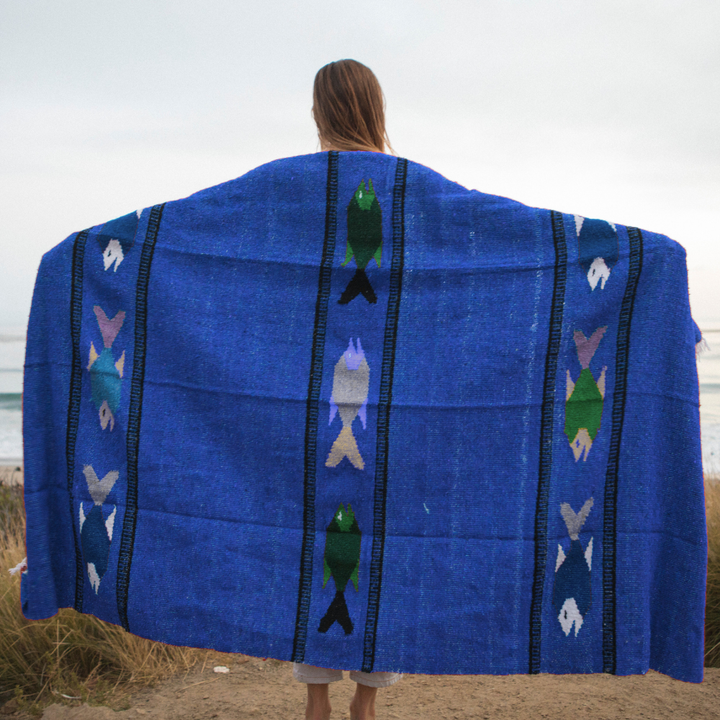 Electric Blue Fish Blanket