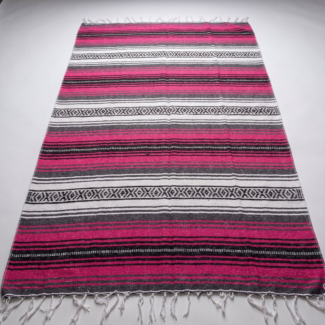 Hot Pink Mexican Falsa Blanket