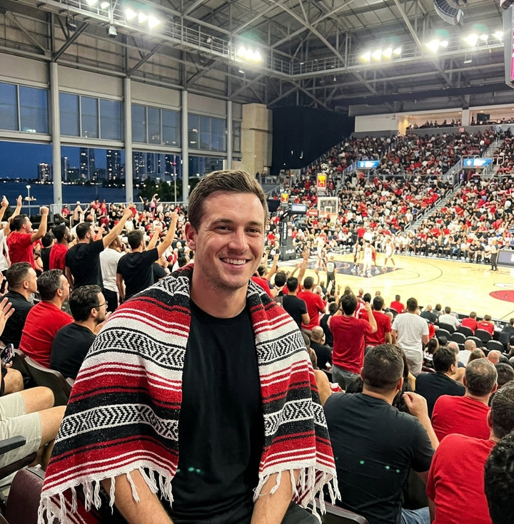 Miami Basketball Throw Blanket | Red & Black Mexican Stadium Blanket
