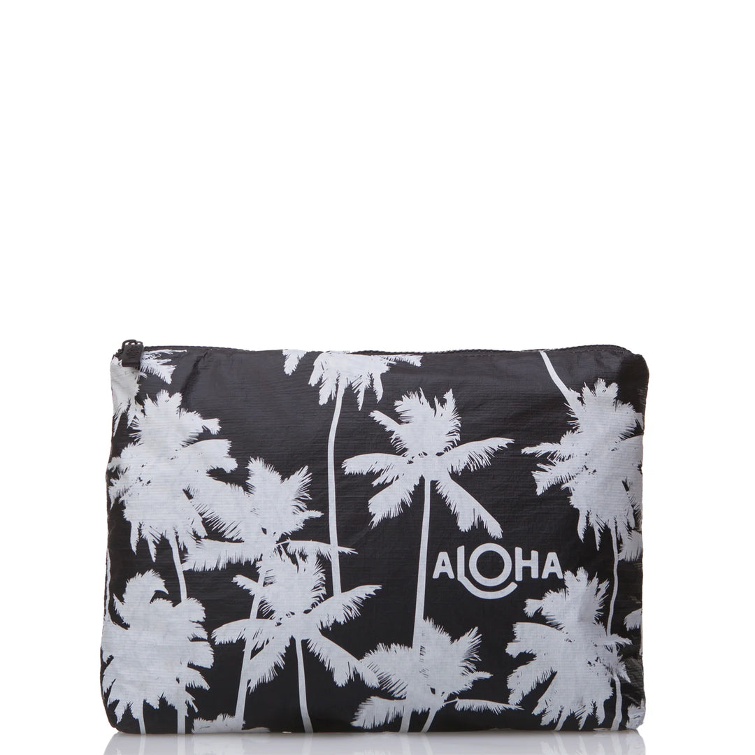 Mid Pouch - Coco Palms - Black & White