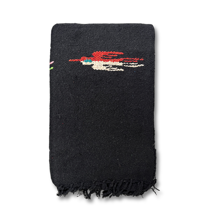 Wool Thunderbird Mexican Blanket - Black
