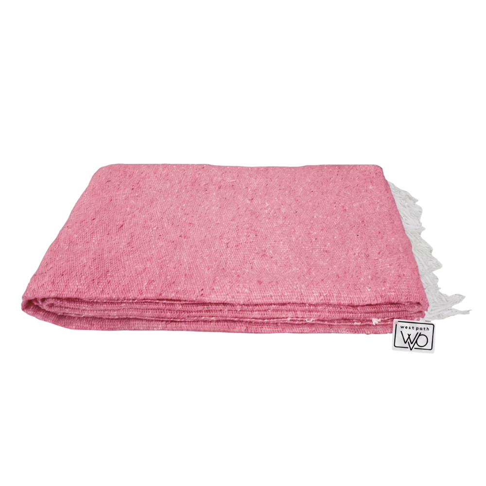 Solid Pink Mexican Blanket
