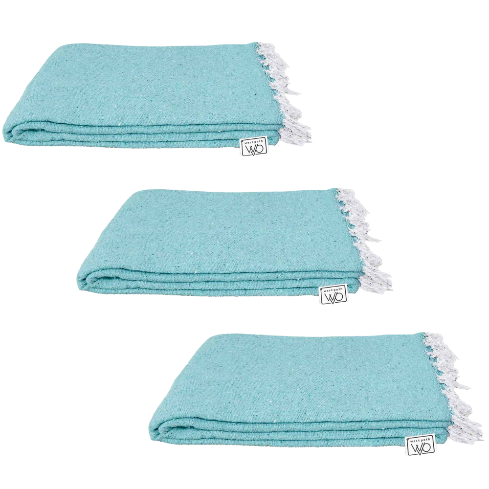Solid Mint Mexican Blanket | BULK SAVINGS