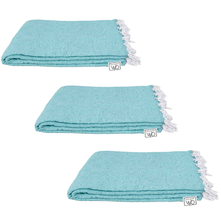 Solid Mint Mexican Blanket | BULK SAVINGS