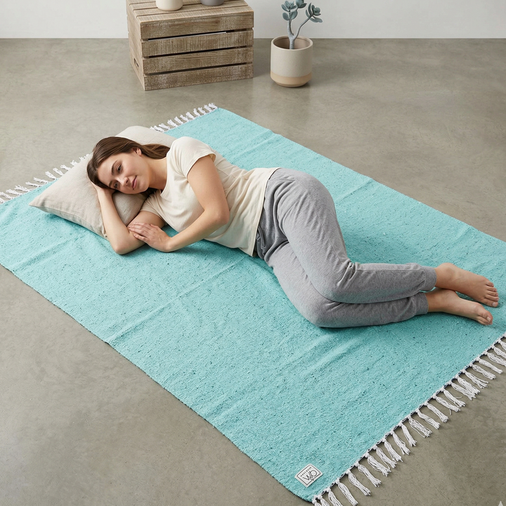 Solid Mint Mexican Blanket