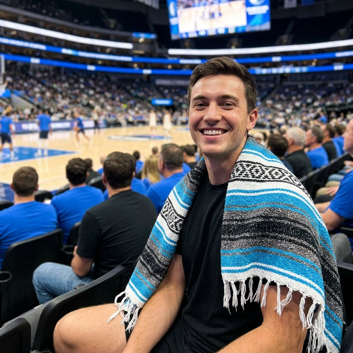 Orlando Basketball Throw Blanket | Blue & Black Mexican Stadium Blanket
