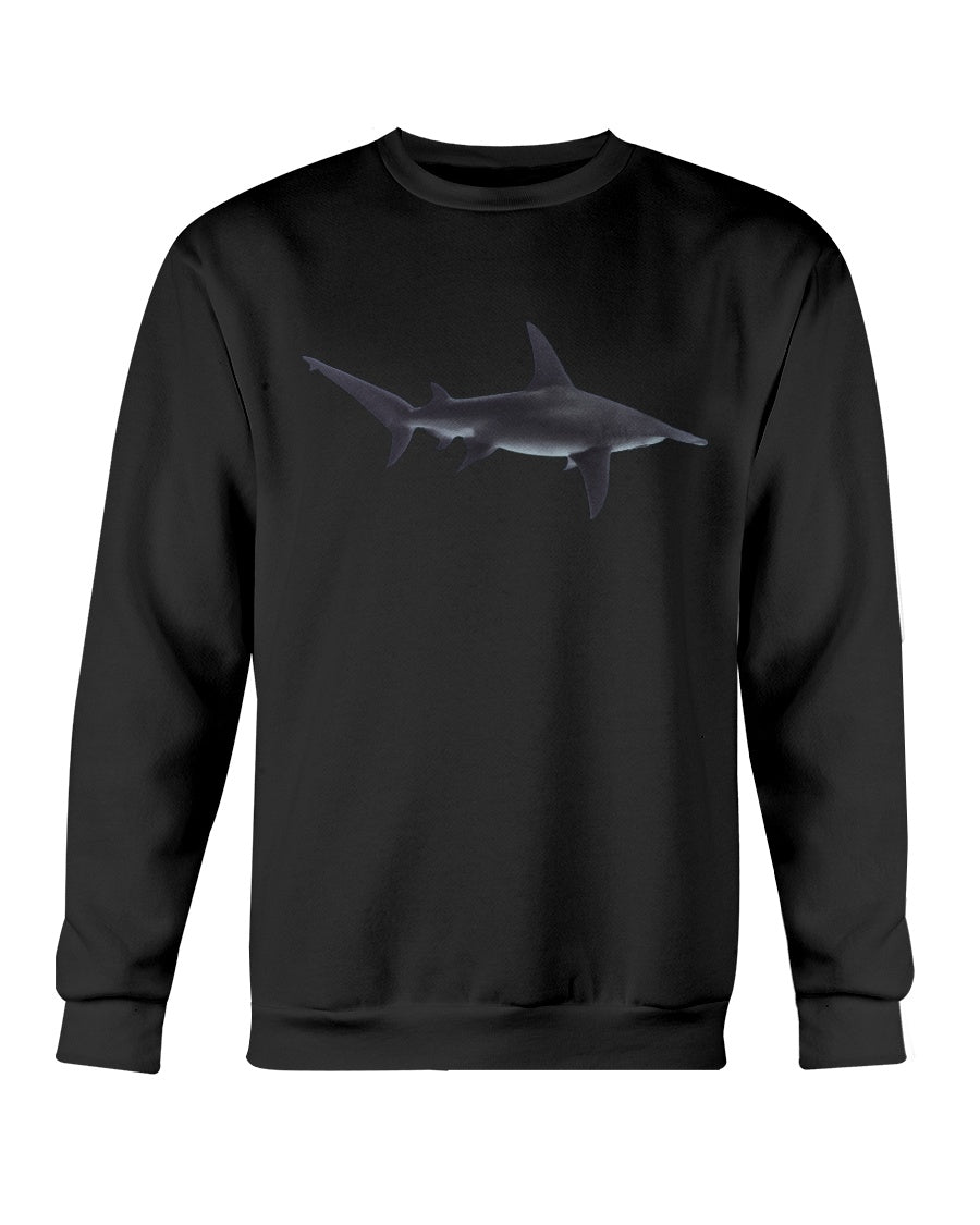 Hammerhead Shark Cruising, Moss Apparel, Shark Style Crewneck Sweatshirt