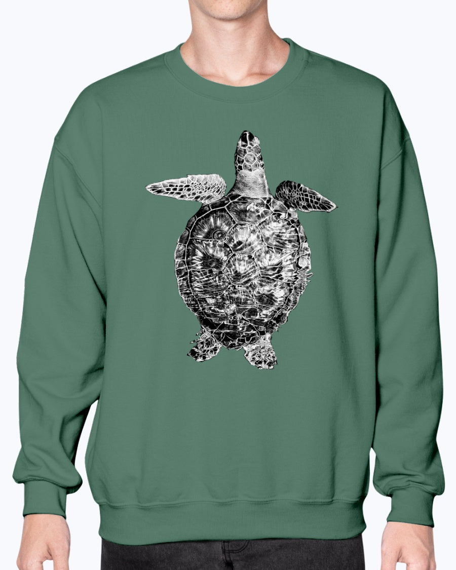 Sea Turtle Swimming Along Sarasota Florida Coast, Sea Turtles, Ocean lovers, turtle fans, Moss Apparel, Unisex Crewneck Sweatshirt