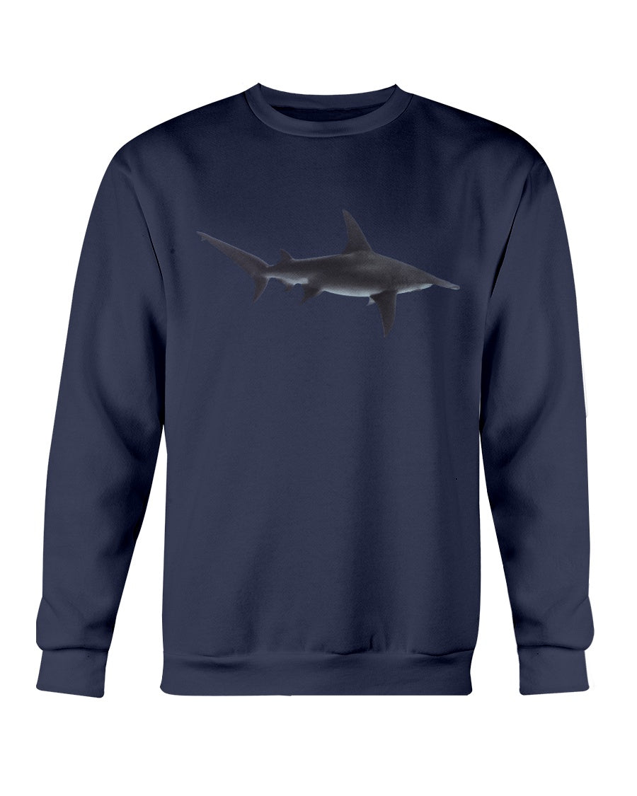 Hammerhead Shark Cruising, Moss Apparel, Shark Style Crewneck Sweatshirt